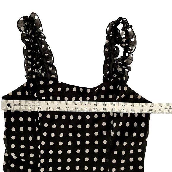 K Studio | Polkadots Ruffled Midi Dress | Black & White | Size: 8 - Picture 5 of 7